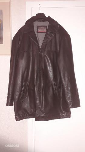 Мужская кожаная куртка, размер 56, черная (фото #1)