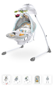 Электрические качели для младенцев Caretero Bugies Grey (2 фото из 4)
