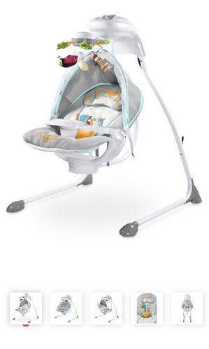 Электрические качели для младенцев Caretero Bugies Grey