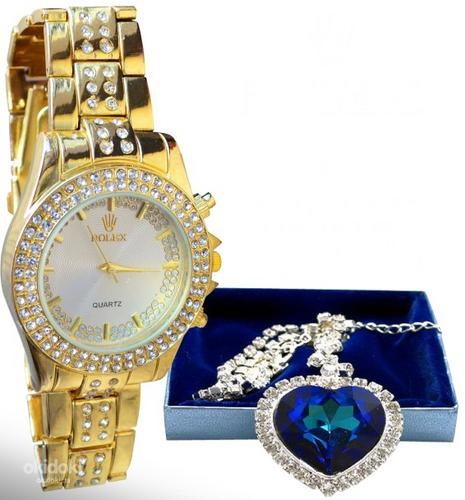 Жіночі годинники Rolex Woman і кулон серце океану в подаруно (фото #1)