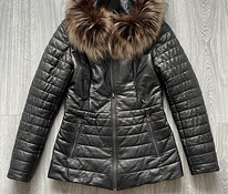 Куртка зимняя кожаная с натуральным мехом тото