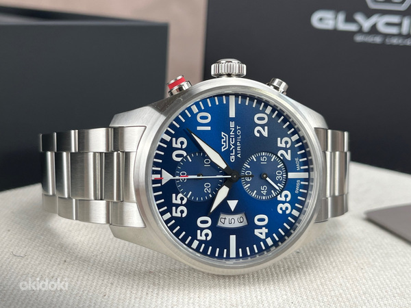 Новые мужские часы Glycine Airpilot Chronograph Date (фото #1)
