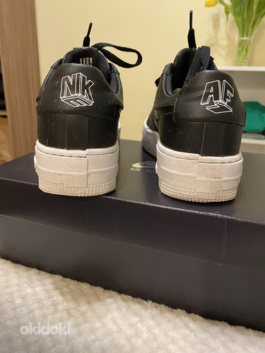 Оригинальные черные кожаные кроссовки Nike air Force Piхel (фото #4)