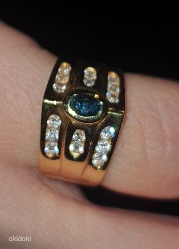 Золотое кольцо с сапфирами 750 ° 6,9 гр (фото #2)