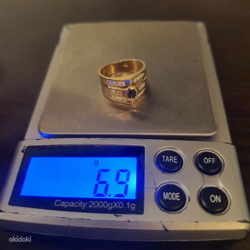 Золотое кольцо с сапфирами 750 ° 6,9 гр (фото #3)
