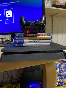 Playstation 4 Slim 500GB + 4 mängu (1 foto / 3)