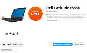 Äriklassi Dell E5550 i5/SSD/IPS/ID, uueväärne (2 foto / 9)