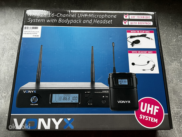 Беспроводной body pack UHF микрофонный комплект Vonyx WM61B