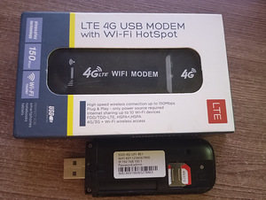 4G LTE USB-modemi adapter koos Wi-Fi juurdepääsupunktiga