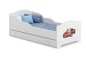 Детская кровать Amadis Red Car 160x80см с матрасом и ящиком (4 фото из 7)