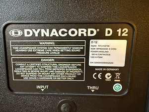 PA kõlarid Dynacord D12 ja võimendi t.amp t-800 (3 foto / 5)