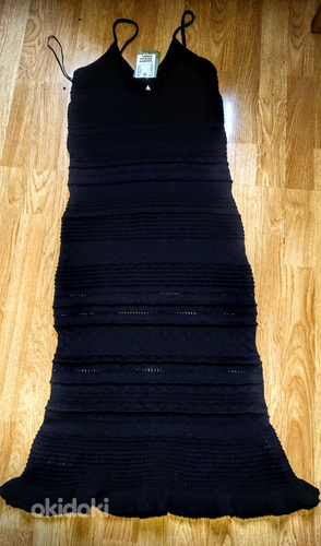 Платье-туника черное длинной вязки (фото #2)