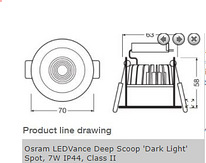 Osram LEDVance Deep Scoop 'Dark Light' Spot, 7 Вт IP44, 12 В