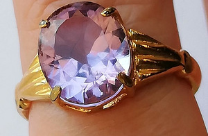 18 kt. Yellow gold - Ring - 3.50 ct Amethyst (3 nuotrauka iš 5)