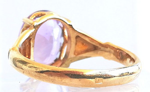 18 kt. Yellow gold - Ring - 3.50 ct Amethyst (4 nuotrauka iš 5)