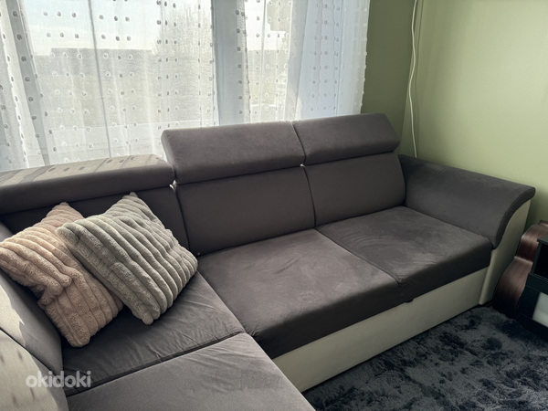 Угловой диван-кровать с ящиком для белья (фото #2)