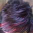 Parukas lühikesed juuksed punaste triipudega mustad (foto #1)