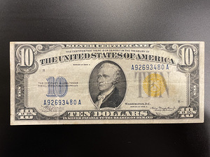 10 dollars, 1934 “silver certificate”. nord Africa. (1 foto / 2)