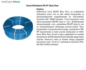 Põrandaküte - toru KAN-therm PE-RT Blue Floor 16mm/120jm