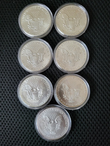USA eagle hõbemüntide kollektsioon 1990-2024 (2 foto / 10)