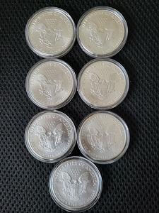 USA eagle hõbemüntide kollektsioon 1990-2024 (4 foto / 10)