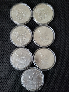 USA eagle hõbemüntide kollektsioon 1990-2024 (10 foto / 10)