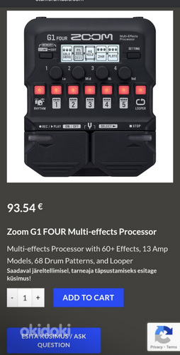Kitarriprotsessor Zoom G1 neli (foto #2)