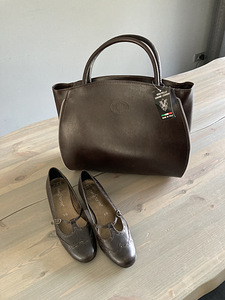 Новая кожаная сумка и туфли 38 Vera Pelle из Италии