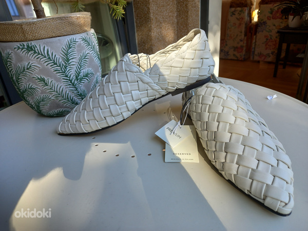 Кожаные плетеные туфли-лоферы Reserved р. 40 (фото #3)