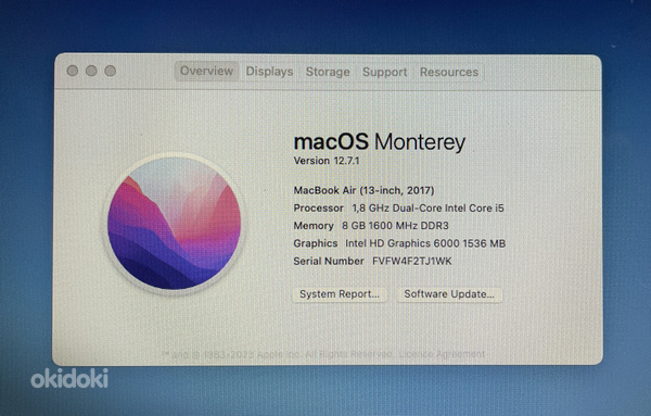 MacBook Air 13-inch, 2017, 8GB/128GB (foto #7)