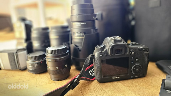 Canon 6D + 5 objektiivi, 2 välku