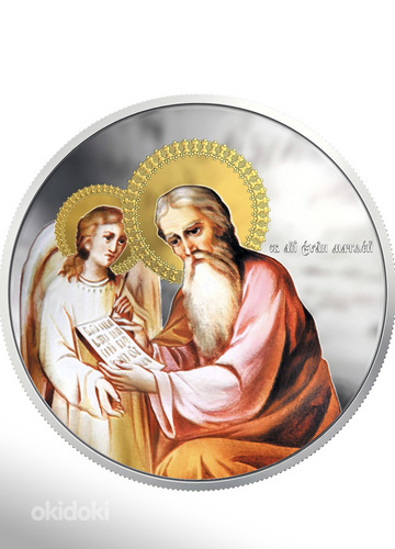 Набор 4 х 1oz серебряных монет "Евангелисты" Ниуэ, 2011 (фото #2)