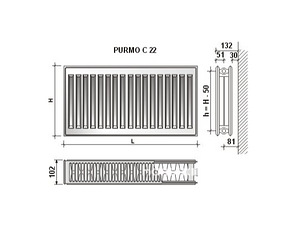 Радиатор центрального отопления PURMO C 22 600X1000