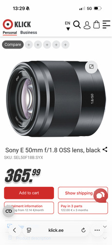 Объектив Sony E 50mm f/1.8 OSS