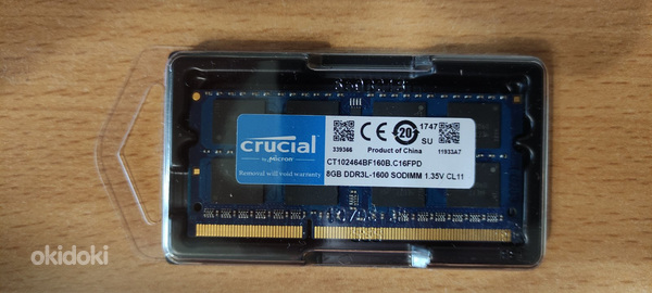 Crucial 8GB DDR3L 1600 MHz RAM/Operatiivmälu
