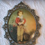 Картина из хрусталя с мальчиком в бронзовой раме (фото #1)