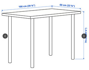 IKEA LINNMON / ADILS laud 60x100 – 3 tk (3 foto / 3)