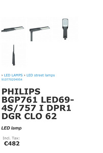 Tänavavalgusti Philips BGP761 LED (2 foto / 3)