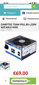 Toiteplokk CHIEFTEC 750w (3 foto / 3)