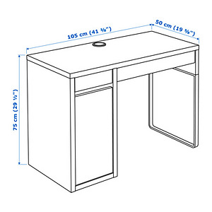 IKEA kirjutuslaud Micke, 105x50 cm, valge (3 foto / 4)