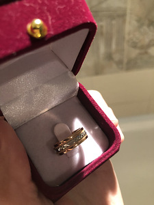 Золотое кольцо 585 пробы + белое золото 16.5 размер