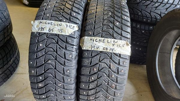 195/65/15 Michelin X-ice 7mm naastrehvid (foto #1)