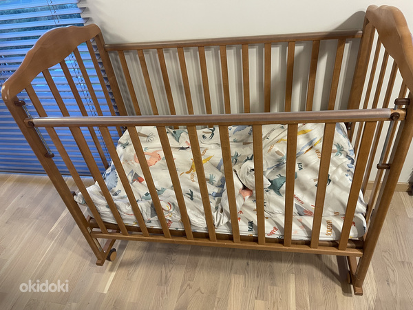 Детская кроватка 120x60 с матрасом и постельным бельем (+вод
