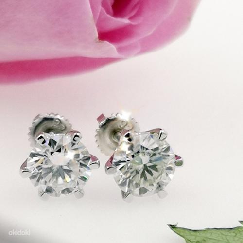 Kõrvarõngad 2x1 Round karaati teemant-moissaniit G/VVS1 (foto #2)