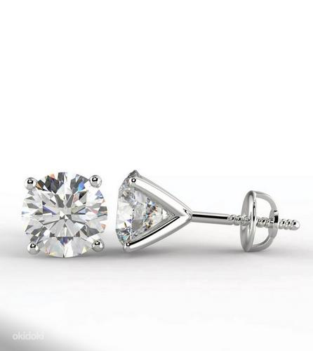 Earrings with diamonds 1,26ct SI2, D - E color (фото #1)