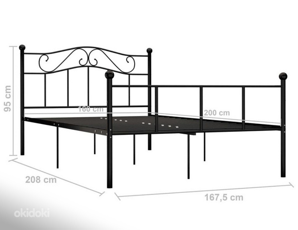 Voodiraam metallist, 160x200 cm