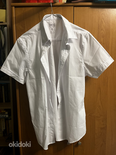 Белая рубашка с короткими рукавами (фото #1)