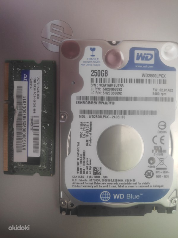 HDD 250GB - Tallinn - Komponendid, varuosad, Sülearvutite varuosad 