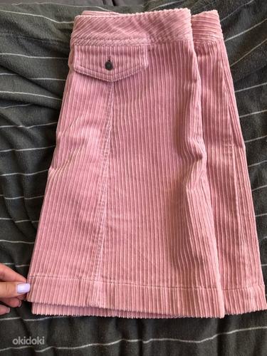 Розовая бархатная юбка. L-размер (фото #2)