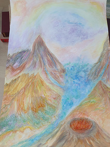 Autori akvarellitöö 50x70 raamis (2 foto / 2)